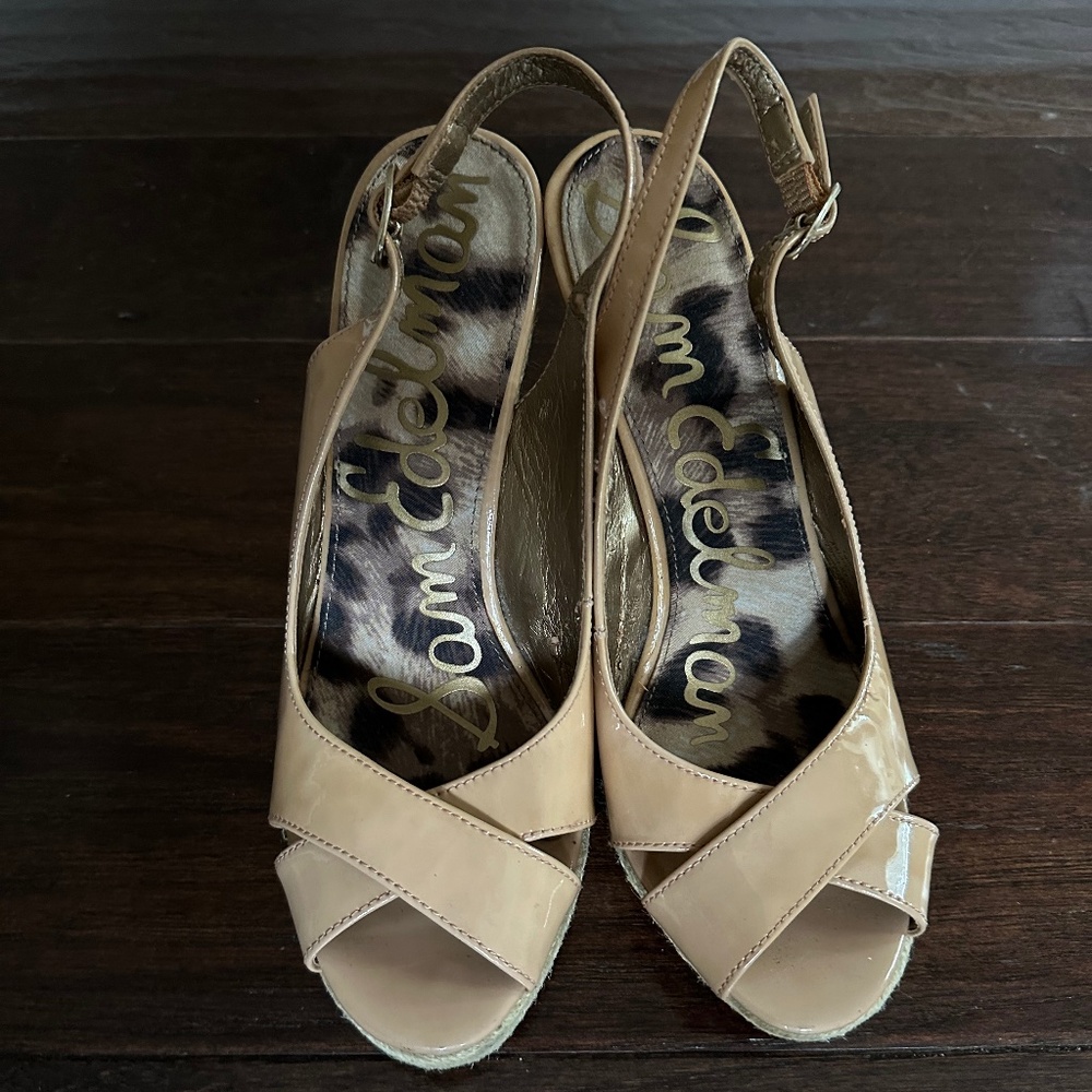 Sam Edelman Patent Leather Espadrille Wedges